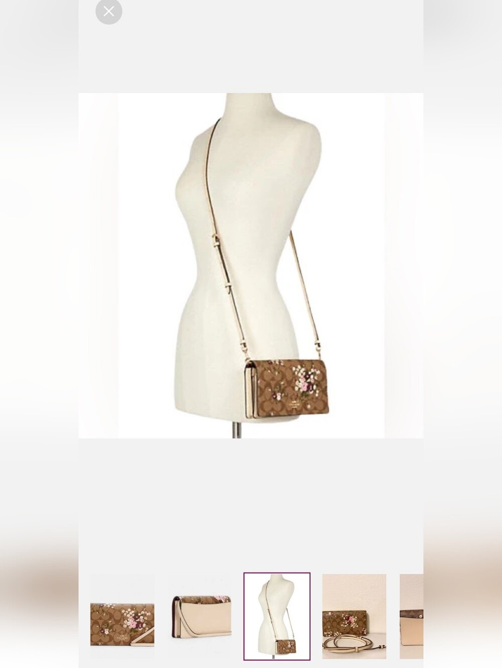 Coach Floral Signature Wallet - Brown Pink Floral